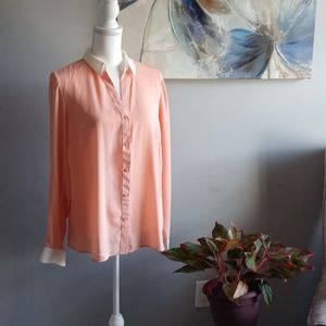 the limited top blouse size L peach color long sle